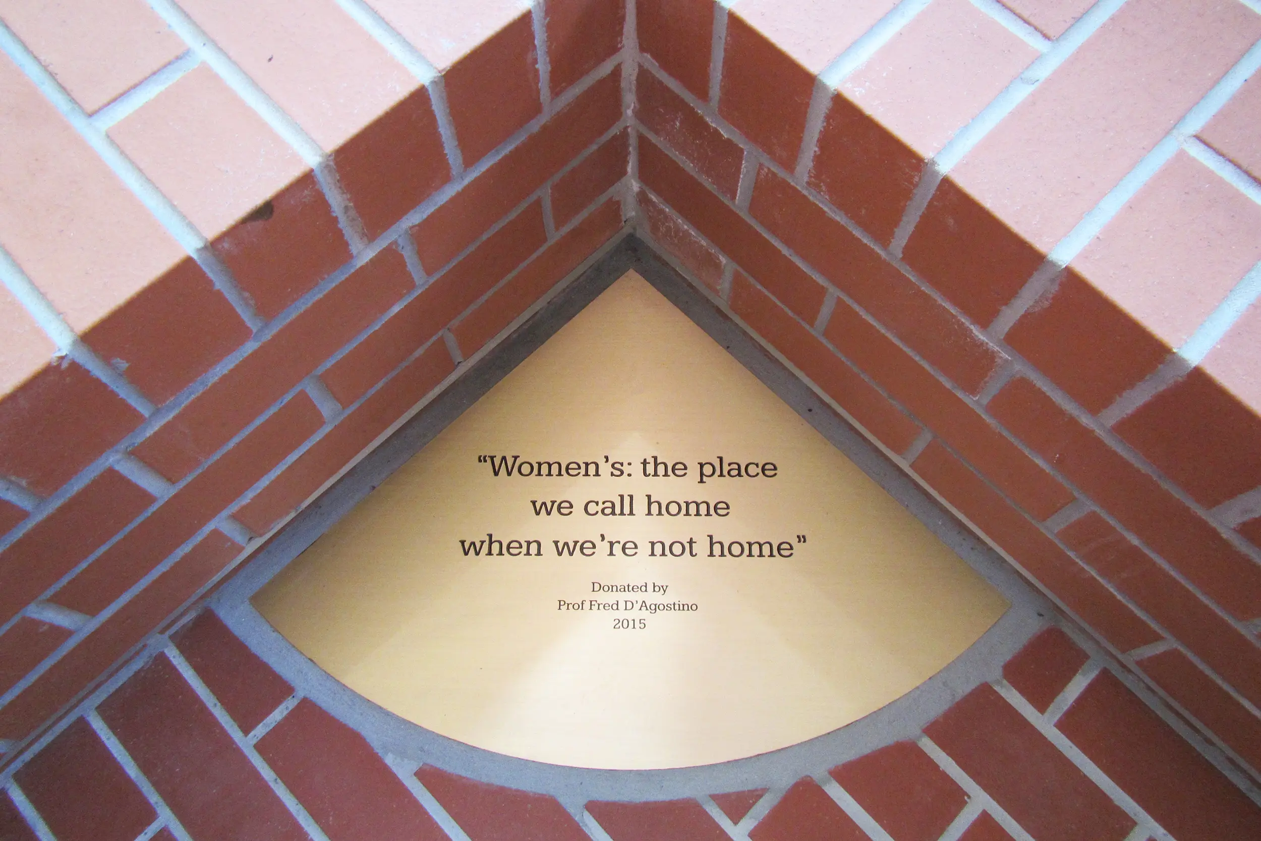 A close-up photo of a plaque with an engraving that says 